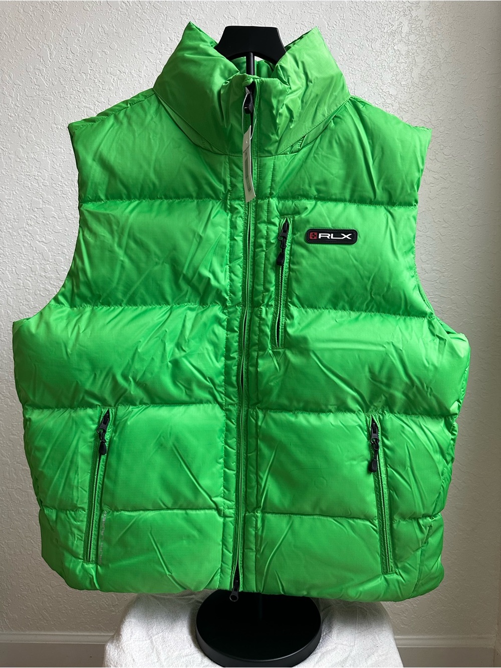Ralph Lauren RLX Neon Green Men Quilted Puffer Vest XL